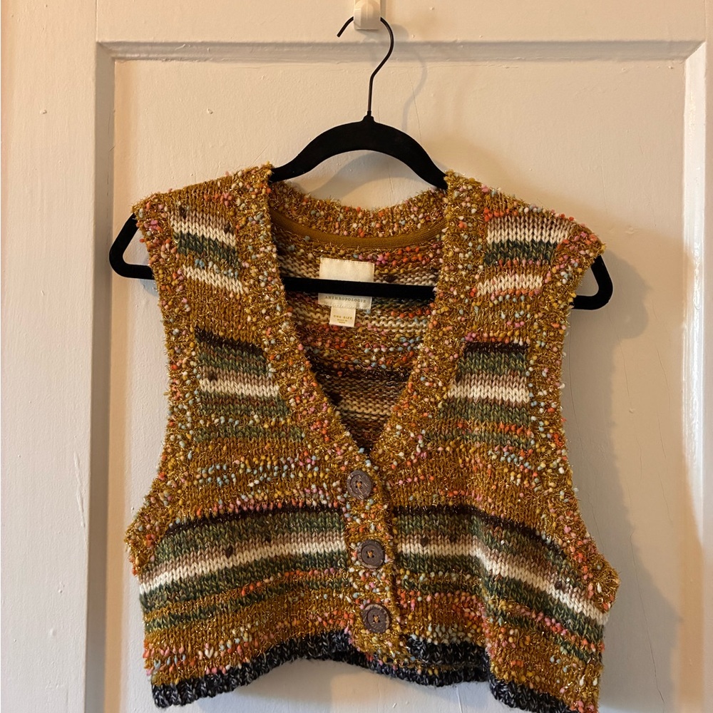 Anthropologie Maeve Multicolor Knit Sweater Vest